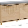 SoBuy Schuhbank FSR211-N mit Sitzfläche, Schuhschrank mit 2 Klappen, Schuhregal aus Holz, 100x50x24cm.