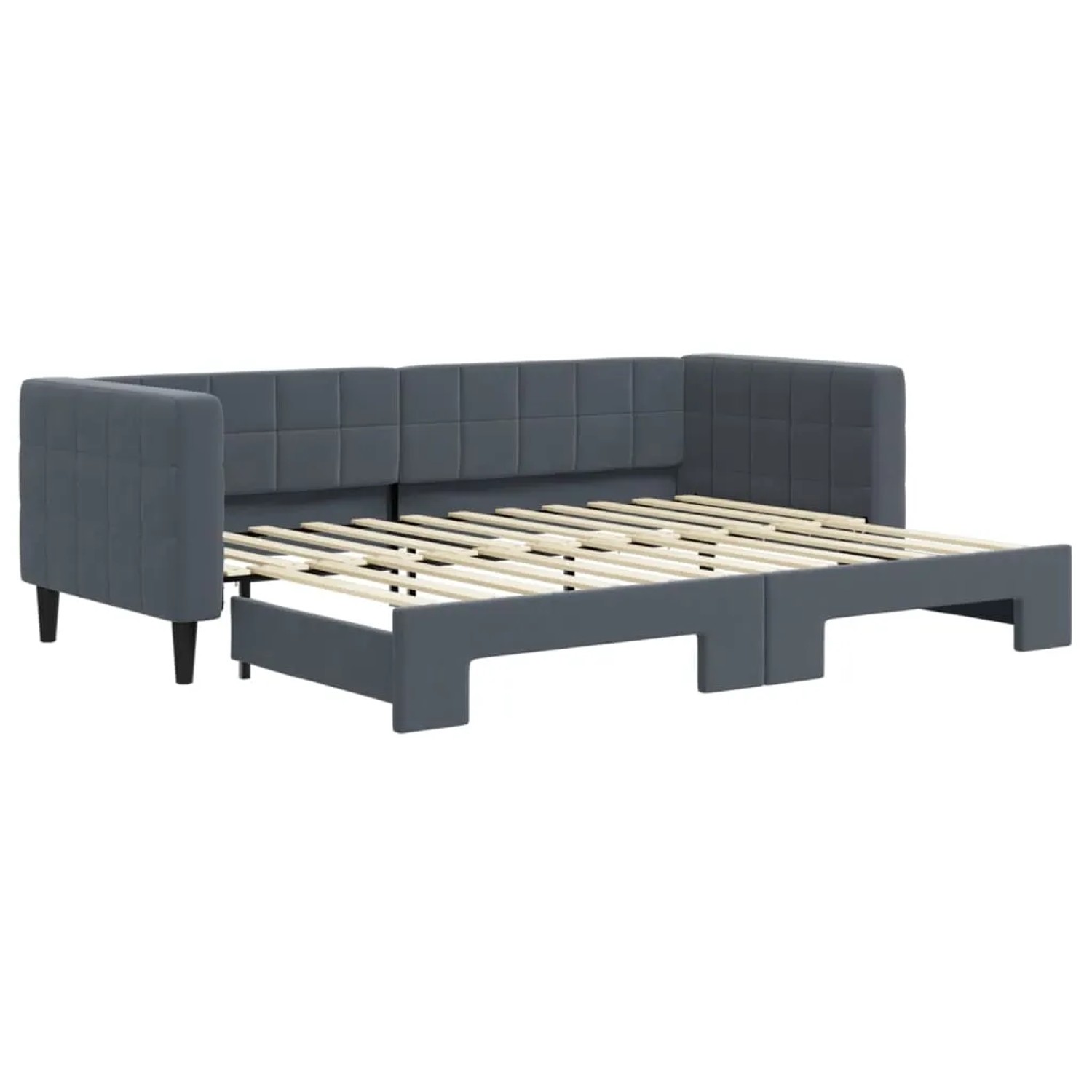 vidaXL Tagesbett Ausziehbar Dunkelgrau 80x200 cm Samt 3196685
