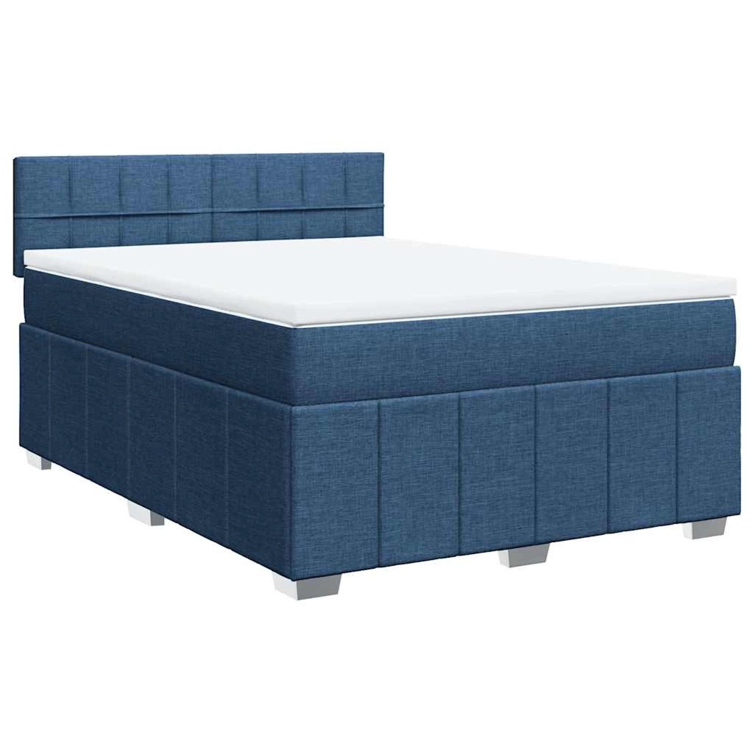 vidaXL Boxspringbett mit Matratze Blau 140x200 cm Stoff 3287097 günstig online kaufen