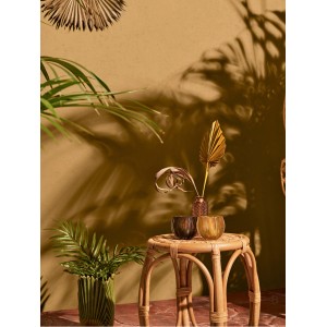 Rosa Deko-Flasche Safari Lodge aus Glas, 13 cm hoch, für stilvolle Blumenarrangements.