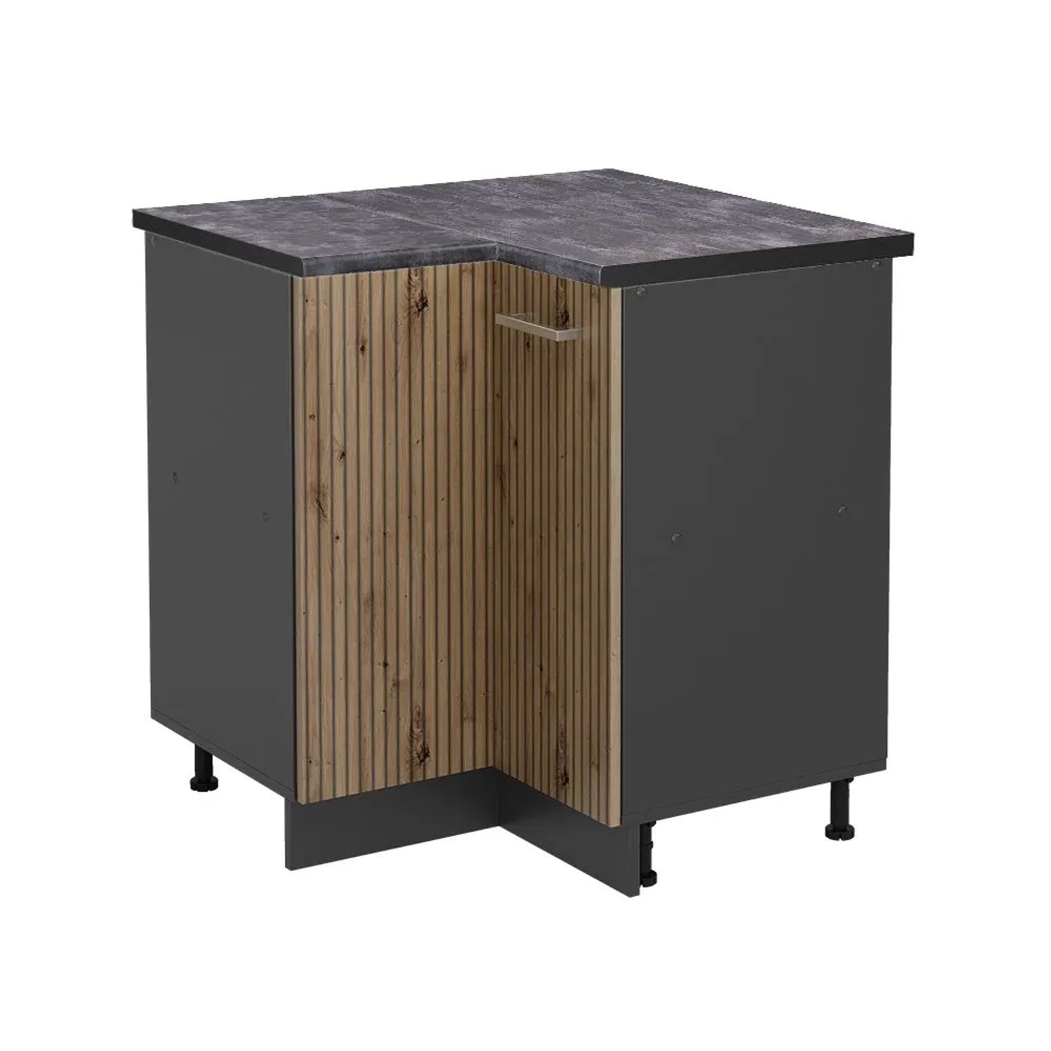Vicco Eckunterschrank R-Line Artisan-Eiche Anthrazit 76 cm AP Anthrazit