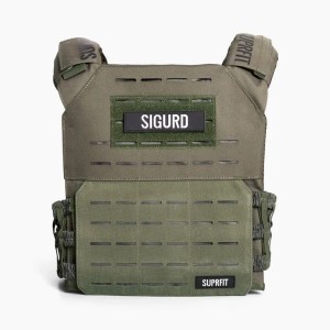 Suprfit Sigurd 3D Gewichtsweste in Olivgrün mit „SIGURD“ Patch. Robuste Trainingsweste für Sport & Fitness.