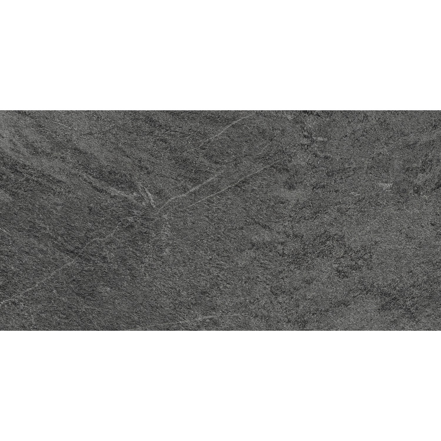 Terrassenplatte Feinsteinzeug Vero in Steinoptik Anthrazit, 50x100 cm.