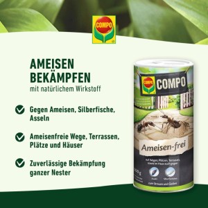 Compo Ameisen-frei N 300g: Dose mit Ameisenmittel zur Bekämpfung von Ameisen, Asseln und Silberfischchen.