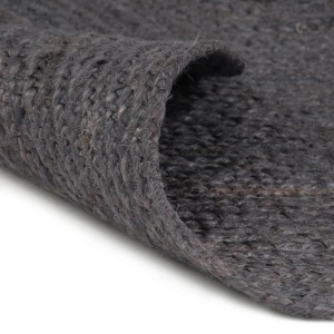 vidaXL Teppich Handgefertigt Jute Rund 90 cm Dunkelgrau 133665