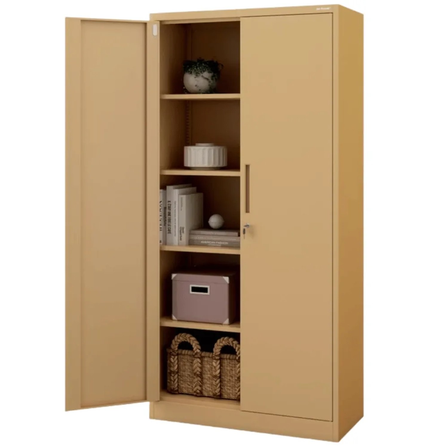JAN NOWAK Aktenschrank Abschließbar JAN mit Flügeltüren 185 x 90 x 40 cm Beige