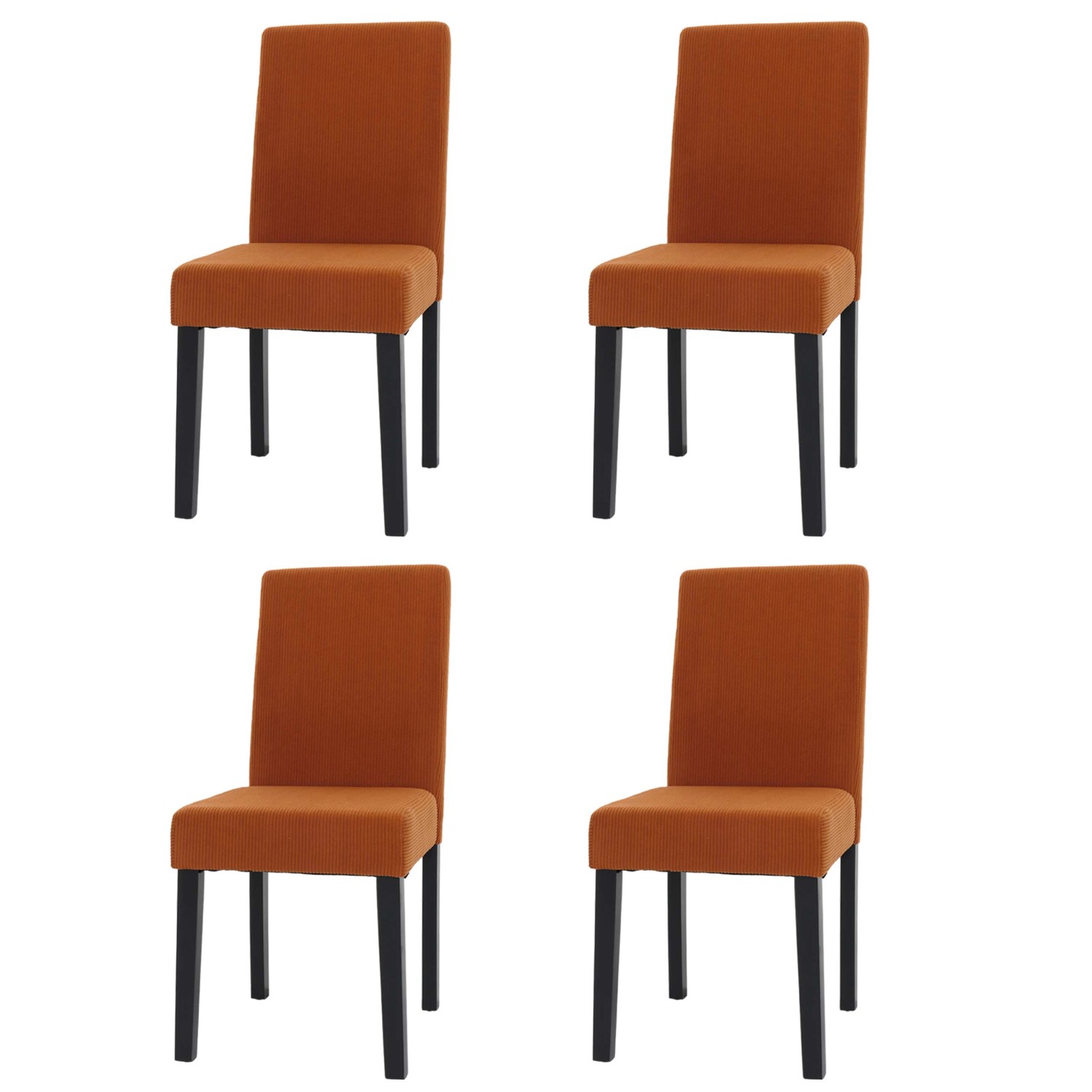 MCW Esszimmerstuhl Littau Cord 4er-Set Terrakotta Dunkle Beine günstig online kaufen