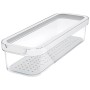 Rotho Kühlschrankorganizer Cauma 1,15 l, weiß, mit transparentem Behälter und Deckel.