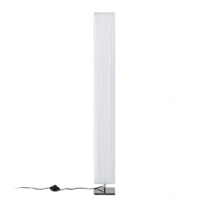 Weiße Lindby Stehlampe Janno aus Textil, 120cm hoch, mit Fußschalter.