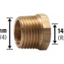 Messing Gewinde-Reduzierstück 14,9 mm x 26,4 mm für Heizungs- und Wasserinstallation.