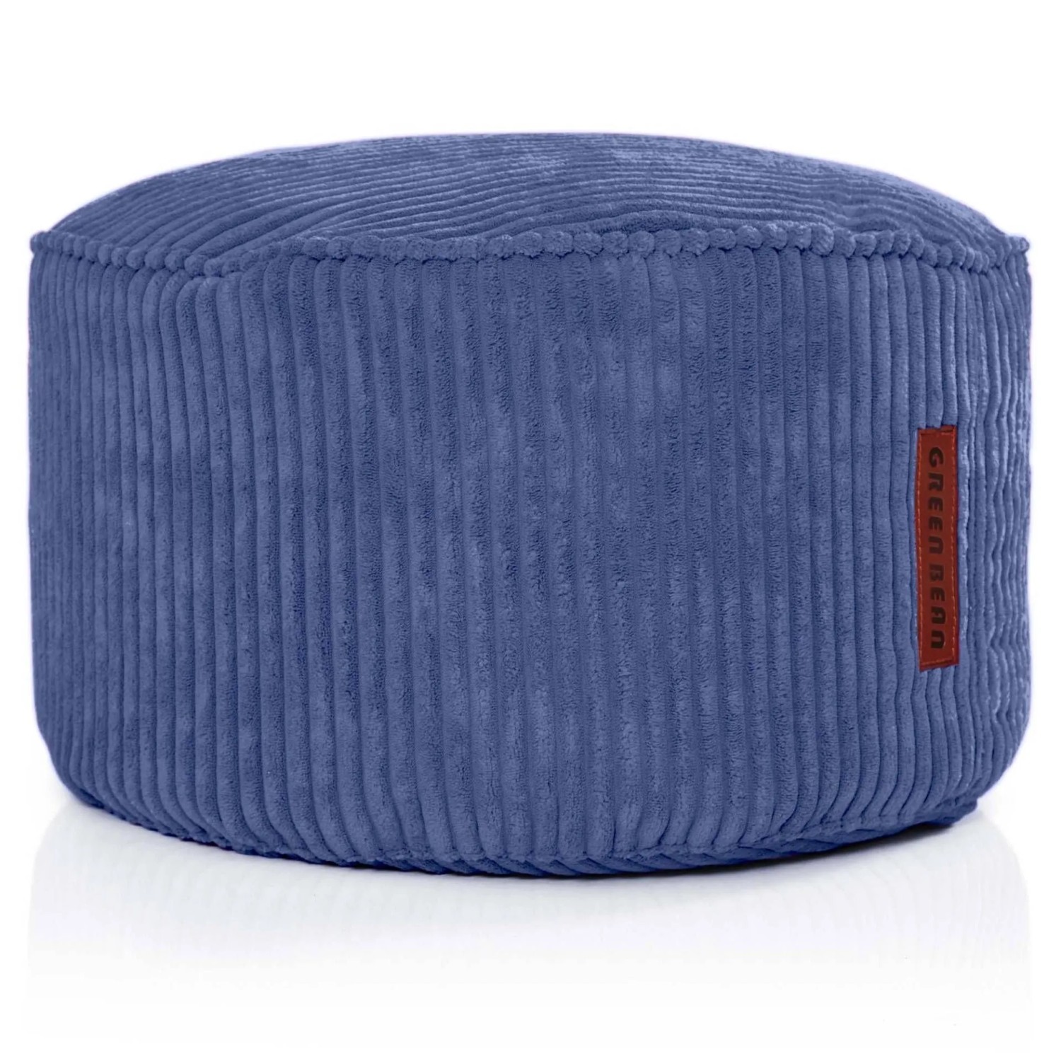 Green Bean Sitzpouf Pouf 45 x 25 cm Cord Waschbarer Bezug mit EPS-Perlen-Füllung Dunkelblau