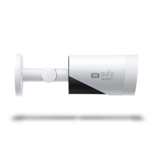 Eufy E330 4K Überwachungskamera für den Außenbereich, weiße Netzstrom-Kamera zur Videoüberwachung.