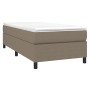 vidaXL Boxspringbett Taupe, 90x190 cm mit Matratze und Topper.