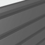 Detailansicht des dunkelgrau-metallic Biohort Metall-Hochbeets, Profilansicht.