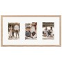 Galerierahmen WANDStyle G950 in Eiche-Optik für 3 Fotos 10x15 cm. Holzrahmen mit Passepartout, 25x50 cm.