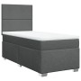 Boxspringbett dunkelgrau 80x200 cm mit Matratze und Kopfteil