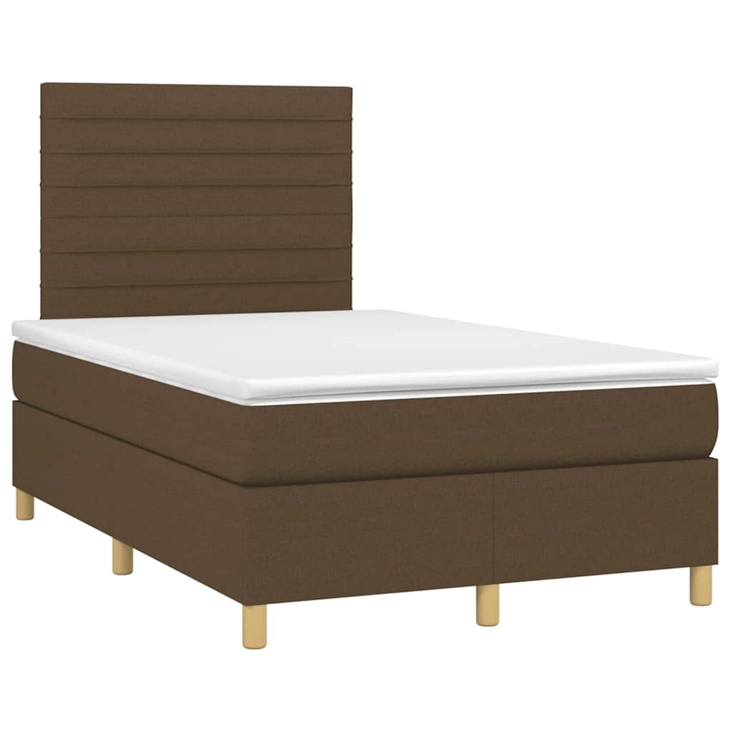 vidaXL Boxspringbett mit Matratze & LED Dunkelbraun 120x190 cm Stoff 327025 günstig online kaufen