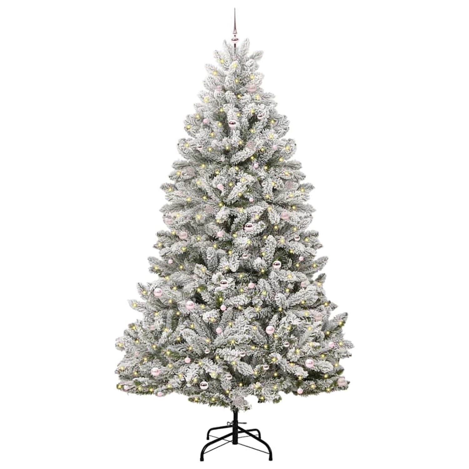 vidaXL Künstlicher Weihnachtsbaum Grün und Weiß 300 cm PVC und Metall 3395786