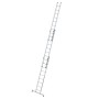 PROREGAL 3-teilige Mehrzweckleiter mit Traverse, 3x9 Sprossen, aus Aluminium.