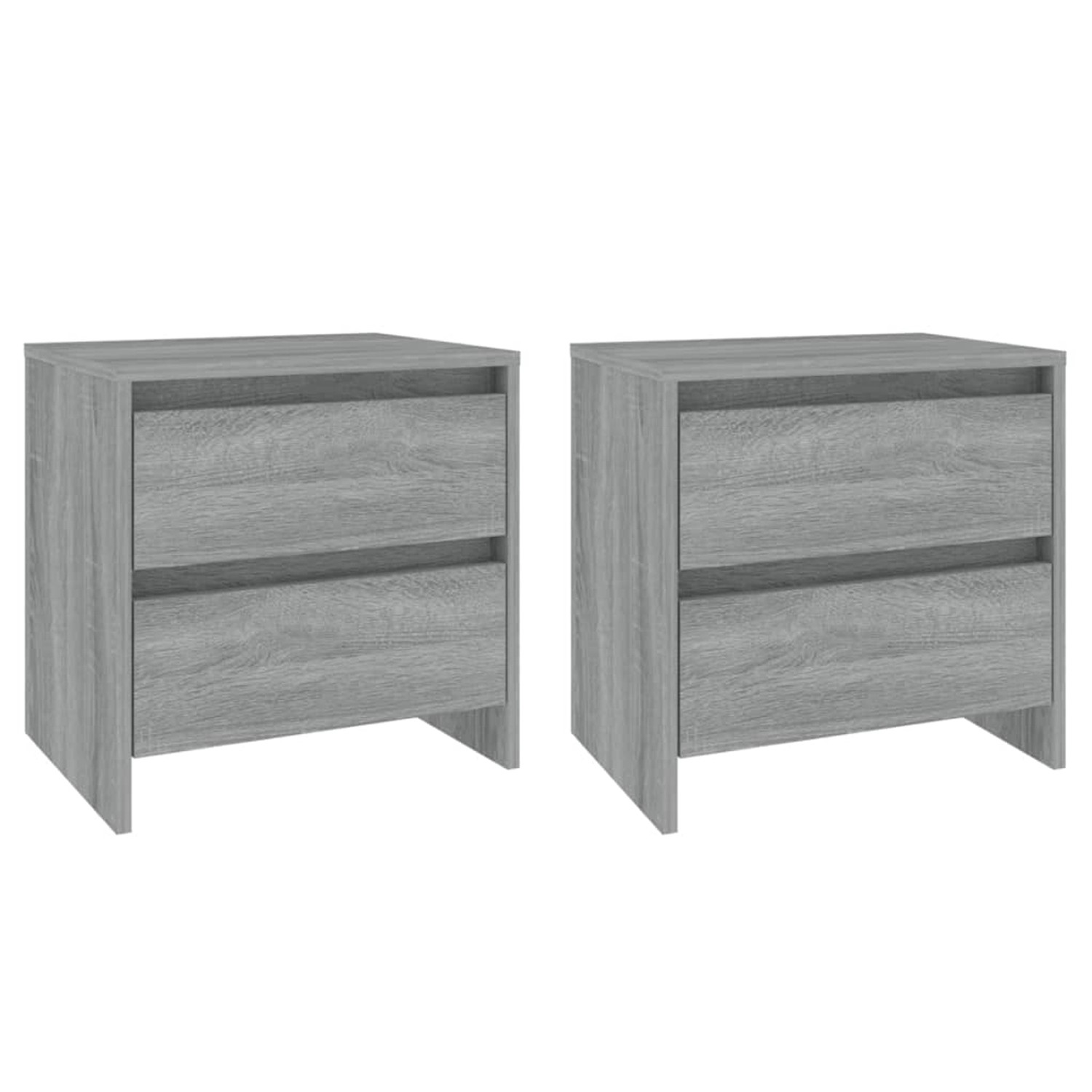 vidaXL Nachttische 2 Stk, Grau Sonoma 45x34,5x44,5 cm Holzwerkstoff 813041