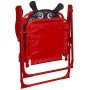 Zusammengeklapptes, rotes 3-tlg. Garten-Bistro-Set für Kinder mit Sonnenschirm.