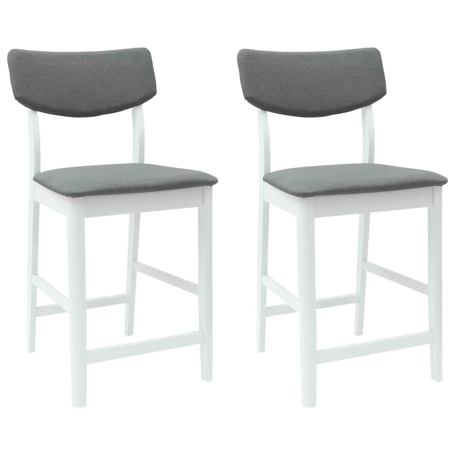 vidaXL Esszimmerstühle 2 Stk Weiß 48 x 49 x 95 cm Massives Gummiholz 42020478