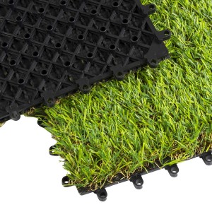 Karat Klickfliese mit Gras-Design, wetterbeständige Terrassenfliese 30x30 cm mit Klicksystem.