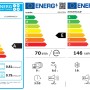 Energieeffizienzlabel für Respekta Einbaugeräte: Backofen A, Geschirrspüler E, Kühlschrank E.
