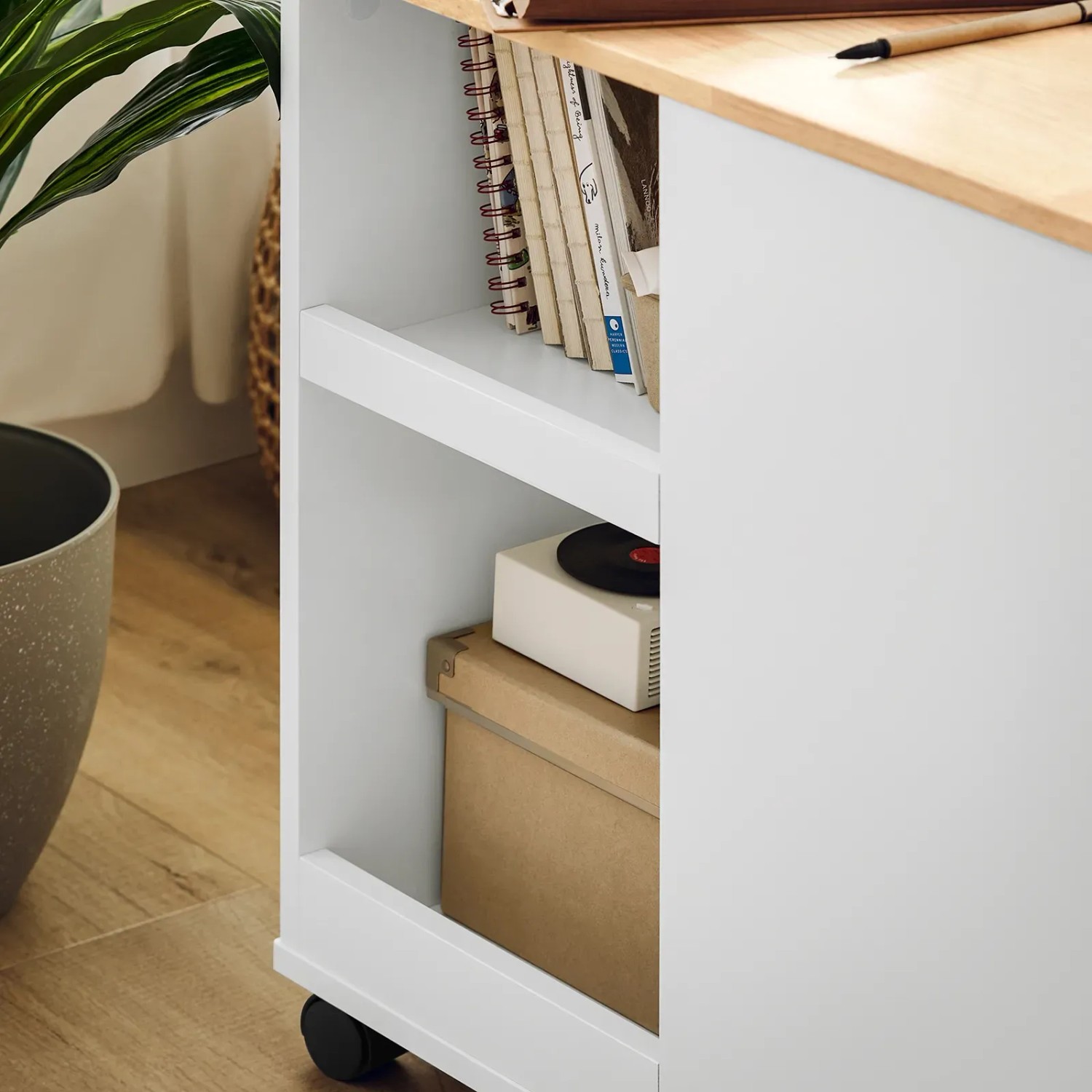 SoBuy Rollcontainer Beistelltisch Druckertisch FBT130-WN kaufen bei OBI