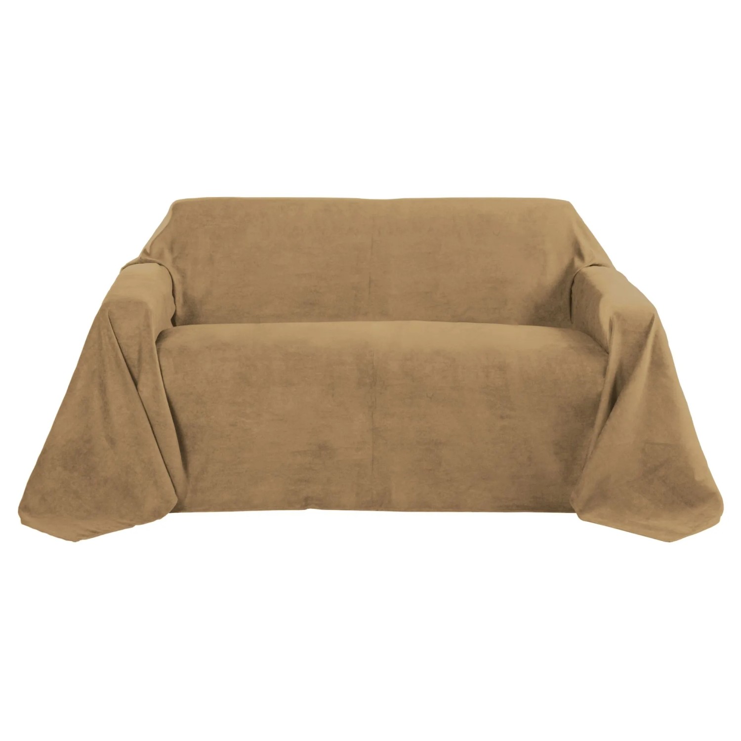 Beautissu Romantica Tagesdecke Wildleder Optik 210x280cm Hellbraun günstig online kaufen