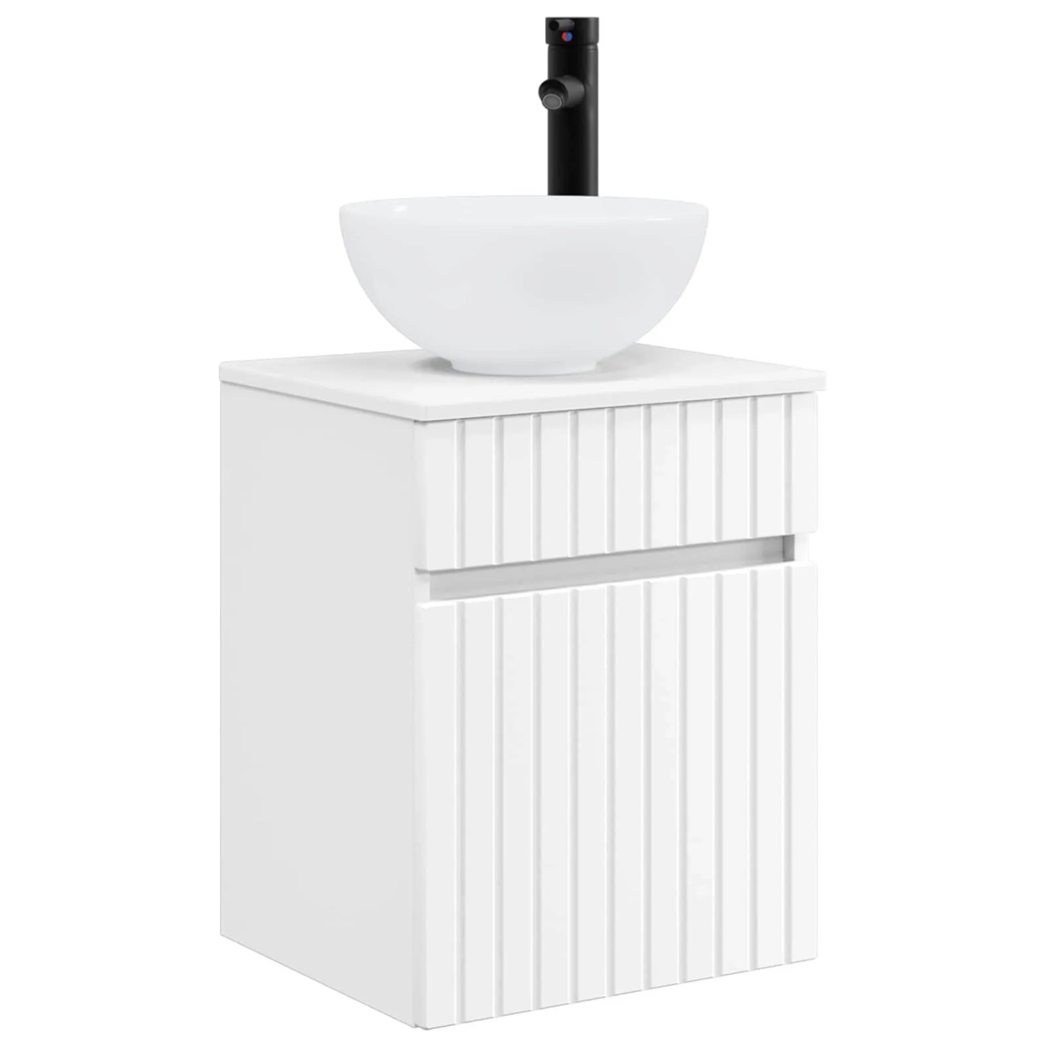 vidaXL Wandmontierte Waschbecken-Vanität Weiß 39 x 35 x 63 cm 890542