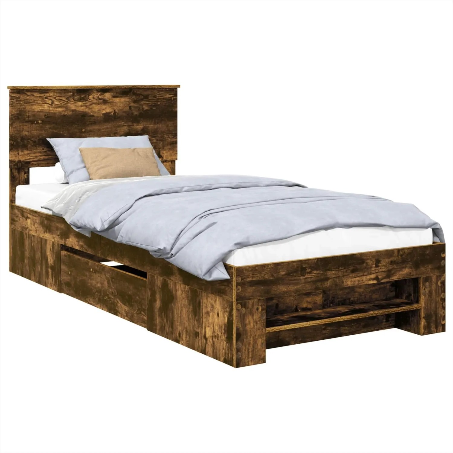vidaXL Bettrahmen Geräucherte Eiche 80 x 200 cm Holzwerkstoff 3408813