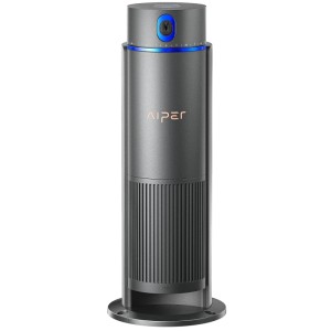 Aiper Irrisense 2 Bewässerungssystem in Grau mit blauer LED-Beleuchtung.
