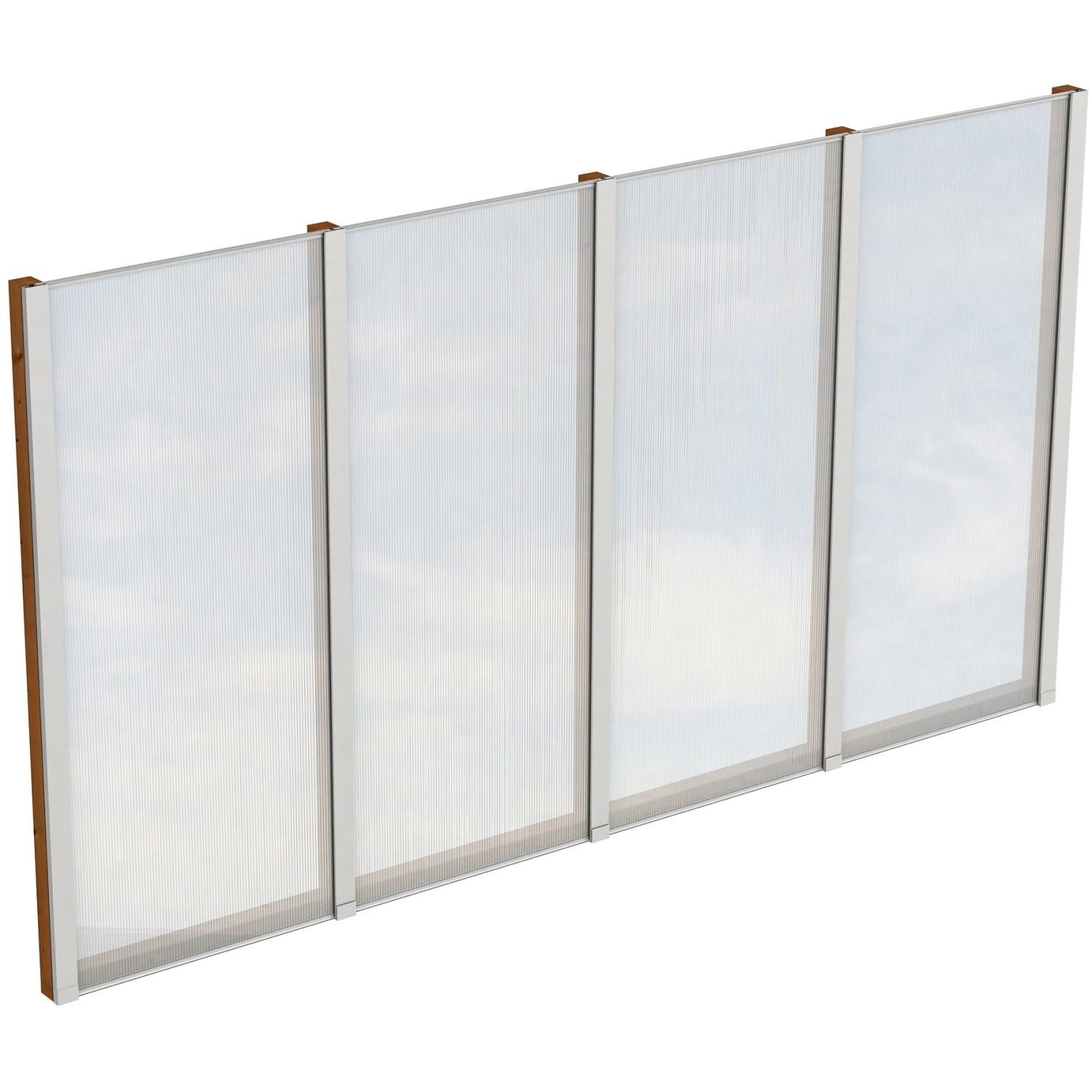 Skan Holz Seitenwand m. Polycarbonatplatten (FS) 355 x 200 cm Fichte Nussba günstig online kaufen