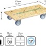 Wagner Transporthilfe mit OSB-Platte, 250 kg Tragkraft, 575x300 mm, ideal für Möbeltransporte.