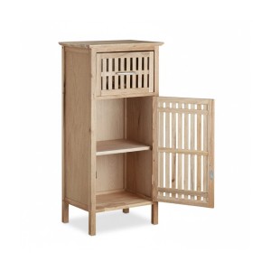 Relaxdays Badschrank Walnussholz Natur Freistehend 82 cm x 40 cm x 29 cm 6,8 kg