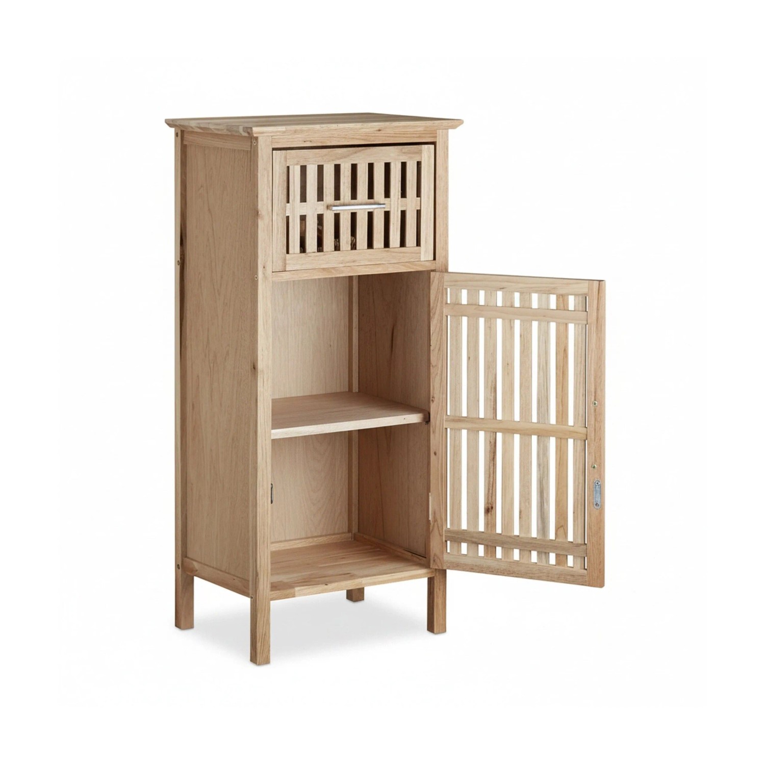 Relaxdays Badschrank Walnussholz Natur Freistehend 82 cm x 40 cm x 29 cm 6,8 kg