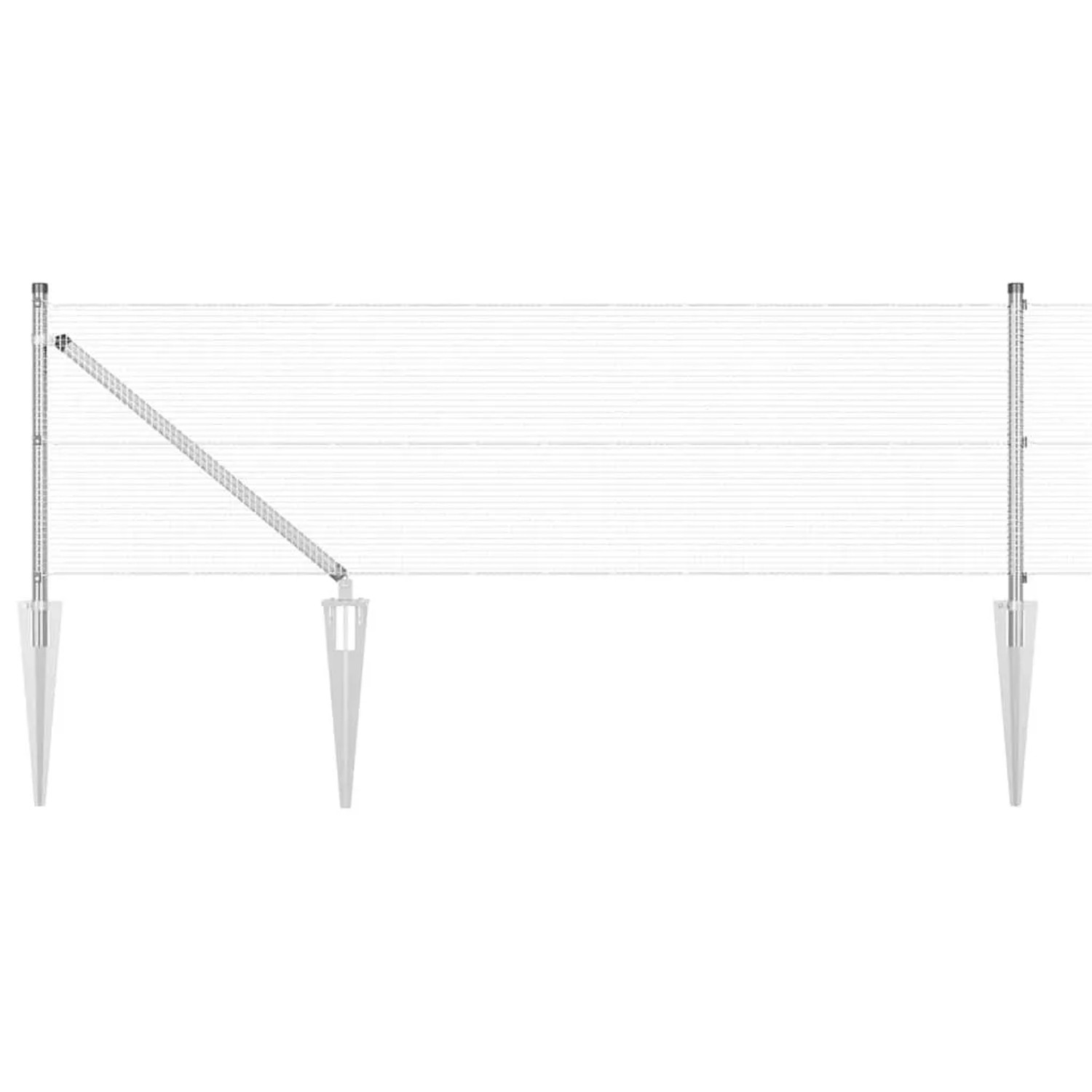 vidaXL Zaunpfosten Silber 50 x 0,4 m 12 x 12 mm Maschen Stahl 3351980 günstig online kaufen