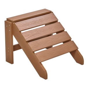 Adirondack Fußbank MARCY, naturbrauner Kunststoff-Fußhocker mit Holzoptik. Ideal für Gartenstühle.