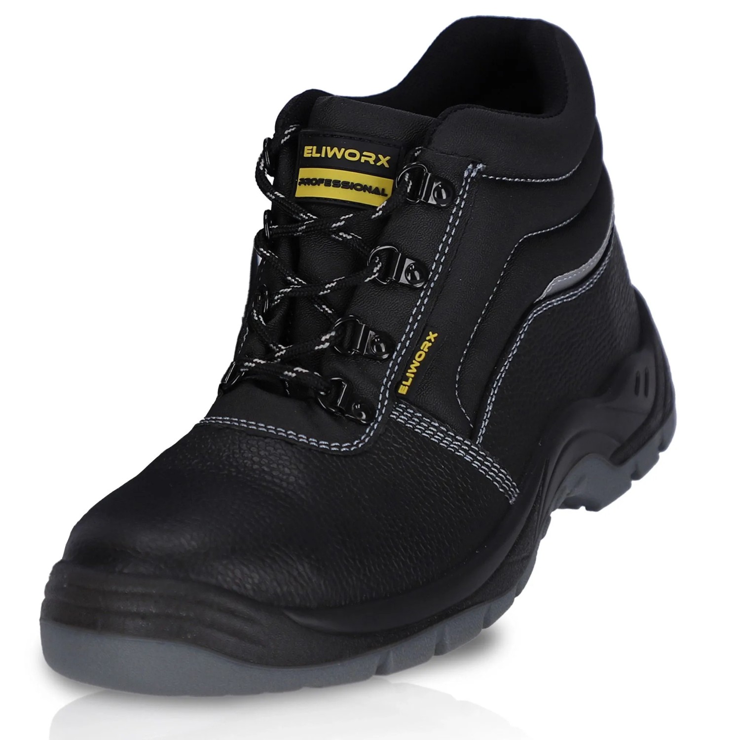 Eliworx Sicherheitsschuhe S3 SR Terra High mit Stahlkappe Herren Gr. 44 Schwarz