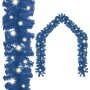 Blaue 10 m LED-Weihnachtsgirlande aus künstlichem Material mit leuchtenden Lichtern, als Bogen geformt.