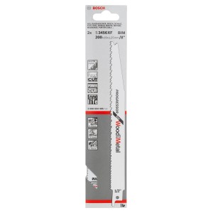 Bosch Säbelsägeblatt S 3456 XF Progressor für Holz und Metall im Set, geeignet für schnelle Schnitte.