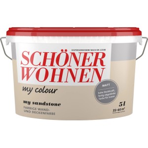 Schöner Wohnen My Colour My Sandstone, matte Wandfarbe im 5L Eimer.