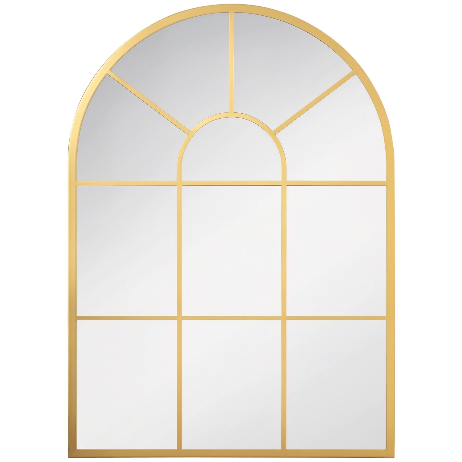 HOMCOM Wandspiegel Fensterspiegel 70 x 50 cm mit Metallrahmen Gold