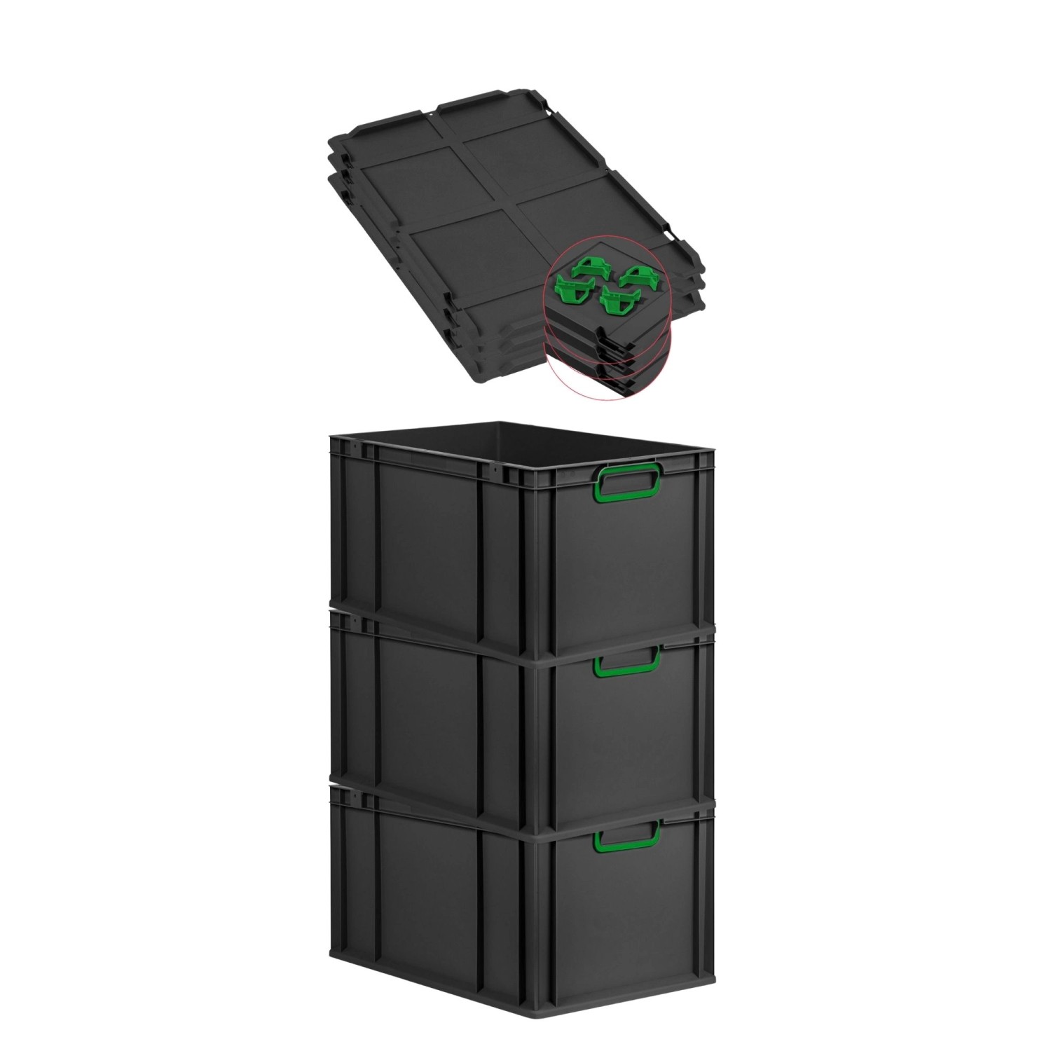 PROREGAL SuperSparSet 3x Eurobox Nextgen Color Mit Auflagedeckel HxBxT 32x4 günstig online kaufen