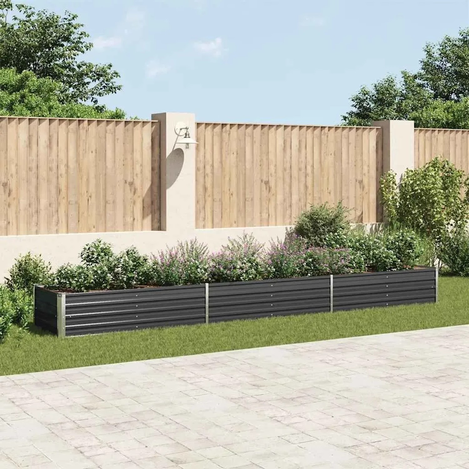 Furnicato Garten-hochbeet Verzinkter Stahl 480x80x45 Cm Anthrazit