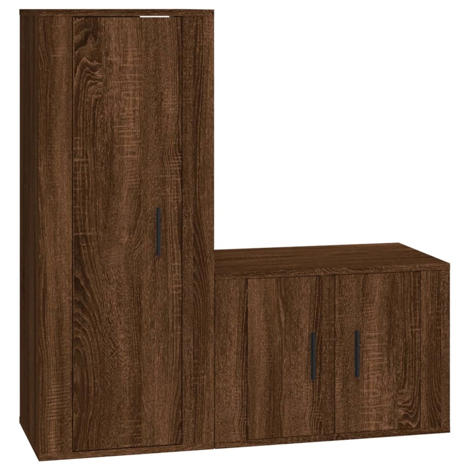 Vidaxl 2-tlg. Tv-schrank-set Braun Eichen-optik Holzwerkstoff günstig online kaufen