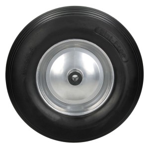 ECD Germany Schubkarrenrad PU Vollgummi Ø 390 mm Schwarz mit Achse