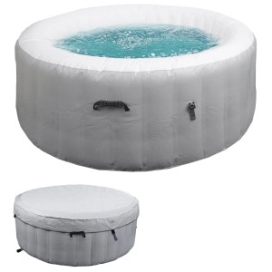 MCW Whirlpool N97 Ersatz-Pool 4 Personen Aufblasbar Rund Ø180cm Grau-Weiß