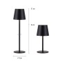 Schwarze LED-Akku-Tischleuchte Euria von Just Light, 37 cm hoch, mit zwei Höheneinstellungen.